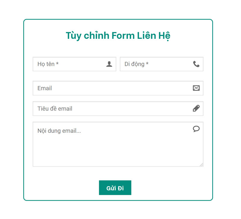 Tùy biến Contact Form 7 – Chia Form thành 2 cột & Chèn icon vào Form